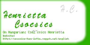 henrietta csocsics business card